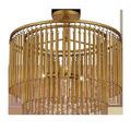 Mantra light shown from a slightly elevated angle revealing top circular frame and internal bulbs