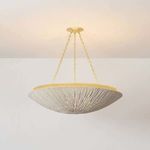 Summerside Pendant in a lit room with wall background, highlighting overall scale and ambient glow