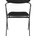 Gianni Shell Dining Chair with Activated Charcoal polyester seat and backrest, black metal frame, modern minimalist design