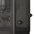 Royster Outdoor Wall Sconce viewed from side showing flat top of black metal frame