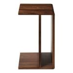 Hiroki Accent Table in matte walnut with C-shape, flat top and base connected by a central vertical panel
