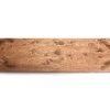 Flat top view on white background highlighting rustic wood surface and rope handle detail
