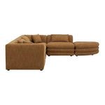 Side profile of Lowtide Alcove Modular Sectional showing textured fabric and rounded ottoman layers