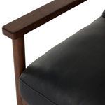Top side angle showing full back cushion resting on wooden support