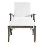 Front view of chaise with dark aluminum frame and white cushion, similar to primary image