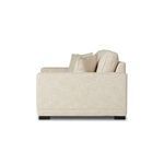 Left-side view of Peyton Sofa emphasizing straight armrest and cushion stack