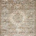 Traditional beige Saban Straw rug with intricate faded floral and geometric motifs in muted reds and blues