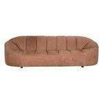 Front view of Amadeus Sofa highlighting symmetrical vertical stitched cushion design