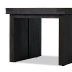 Angled close-up of Warby End Table highlighting thick table top edge and panel leg joints