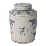 Product Image 3 for Blue & White Palm Leaf Tea Jar from Legend of Asia
