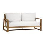 Avondale Loveseat side view showing wooden frame detail and cushion profile