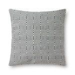 Square Sophie pillow with charcoal and white geometric pattern in 18x18 inch size