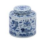 Product Image 3 for Blue & White Fish Cylinder Tea Jar from Legend of Asia