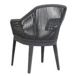 Milano Dining Chair viewed from angled back showing open rope pattern and frame