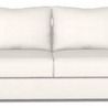 Lucy Modular Sectional Armless Loveseat in natural Kizzie fabric with two plush back cushions and square seat cushions