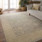 Product Image 5 for Verity Hand-Knotted Floral Beige / Light Gray Rug 18" x 18" from Jaipur