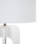 Close-up of sea salt linen shade texture on Jae Table Lamp