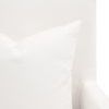 Close-up focused on the pillow resting against the backrest with visible outer seam