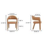 Dimension diagram of Martens dining chair with detailed height, width, and depth measurements