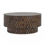 Side view of Norwood coffee table highlighting its dimensional block pattern on the side