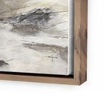 Close-up of artist signature and walnut frame corner on Illumination IV By Matera canvas painting