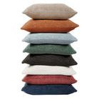 Stack of eight Hendrick 20 inch handwoven accent pillows in varied colors including beige, rust, blue, green, charcoal, wh...