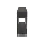 Side profile of Rosenell Console Table highlighting slim depth and lower shelf