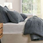 Product Image 4 for Colorman Cotton Linen Blend Fabric Marina Blue Quilt from Classic Home Furnishings