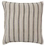 Square pillow shown from a slightly angled front view highlighting the stripe alignment and texture