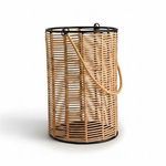 Product Image 4 for Natural Iron & Bamboo Round Lantern Dia 7.25" from BIDKHome