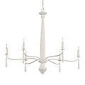 Donnybrook Chandelier suspended by chain with all six candle bulbs unlit