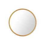 Cordelia Mirror shown from a slightly elevated angle highlighting the even braided gold leaf frame