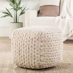 Product Image 2 for Kyran Cream Textured Square Pouf from Jaipur 