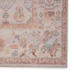 Detailed zoom on corner area displaying ornate classic motif with faded pastel accents