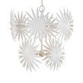 Side view of Bismarkia Medium Chandelier displaying full frond cluster arranged around circular frame