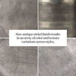 Macro shot focusing on surface imperfections and nuanced texture of raw nickel finish