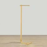 Deptford Floor Lamp with LED lamping turned on, casting warm light