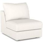 Lucy Modular Sectional armless chair upholstered in natural Kizzie fabric with loose back cushion and thick seat cushion