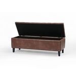 Jefferson Trunk with top open showing deep interior storage space