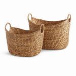 Product Image 1 for Josette Water Hyacinth Baskets With Handles, Set Of 2 from Napa Home And Garden