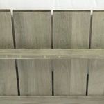 Close-up of horizontal support beam on teak wood backrest showing consistent natural color