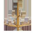 Goldfinch chandelier viewed from a slightly different angle highlighting the symmetrical arm structure