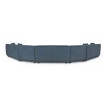 Rear view emphasizing minimalist base and uniform upholstery texture on sectional