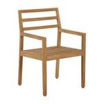 Santa Barbara teak chair without cushion, exposing teak slatted seat base