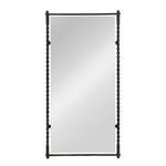 Front view of Vintage Elegance Mirror emphasizing symmetrical frame design with decorative side spindles