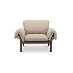 Cardero lounge chair isolated on white background, front view with arms extended outward