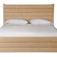 Canyon Post Bed with woven Danish Cord headboard and footboard in a light natural finish