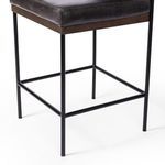 Bottom section of Benton Stool highlighting metal legs and footrest bars in black finish