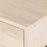 Detailed corner close-up showing craftsmanship of dovetail joint in poplar wood
