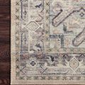 Detailed close-up of Hathaway Multi Ivory Rug border patterns and color variations